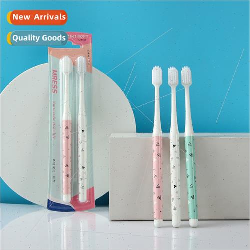 Geometric Spindle Print Toothbrush 2pcs Adult Soft Bristles