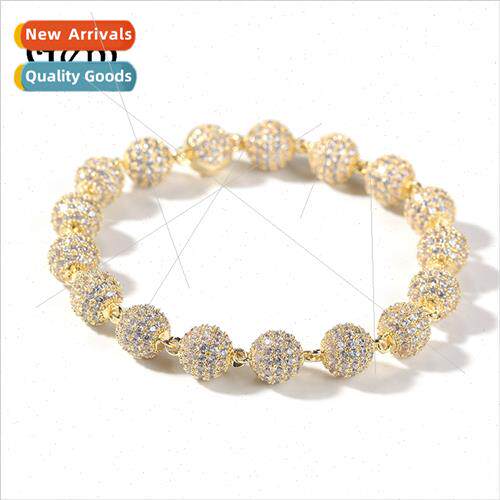 Hip hop bracelet zirconia round bead bracelet bracelet brace