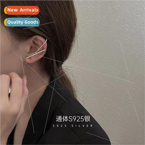 S925 silver Koreaset zirconia piercing earrings female simpl