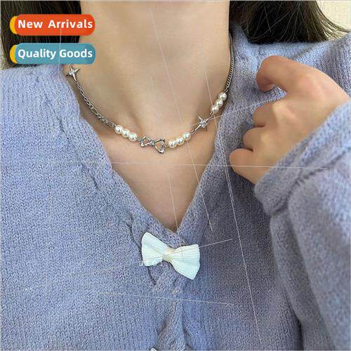 Splicing quadruple mangosteen pearl necklace female ins hip-