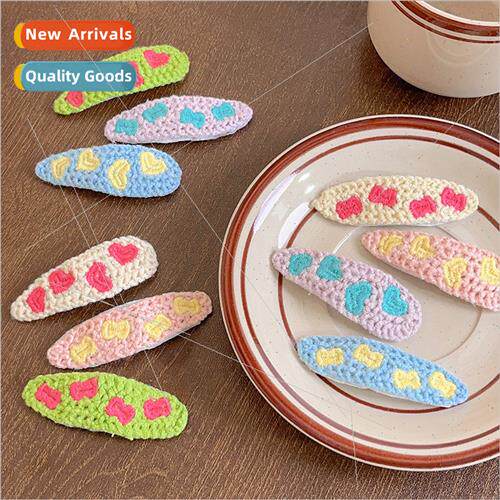 Autumn winter new knted wool BB clip cute sweet hair clips h