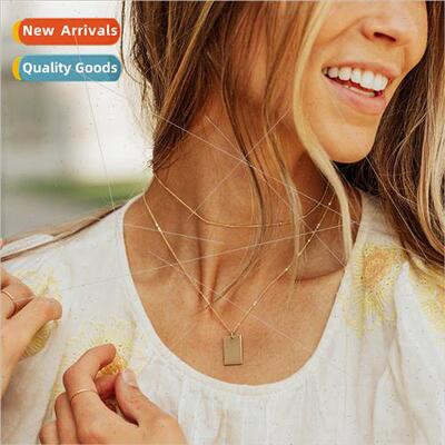 Double Layered Necklace Stainless Steel Collarbone Chain Eur