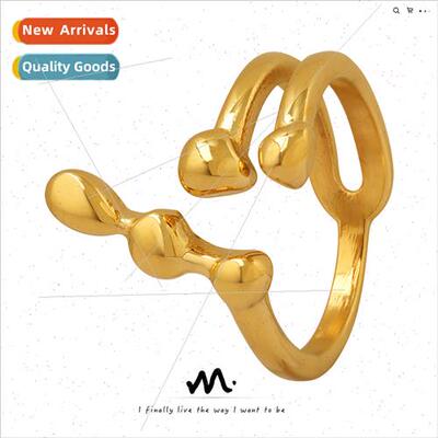 Hundreds fashion ring ins tanium steel nd hollow geometric o