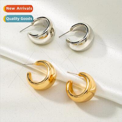 new C-shaped wide face circle earrings niche earrings earrin