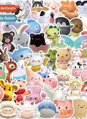 52 sheets cute 3D stereoscopic animal stickers DIY decorativ