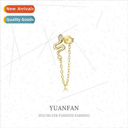 925 silver tassel chain snake earrings female Europe retro z