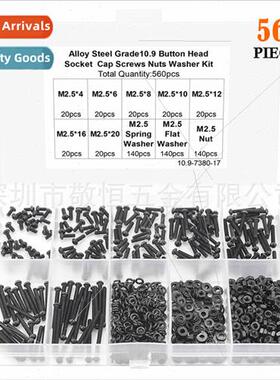 560pcs M2.5 black alloy steel 10.9 high sngth pan head socke