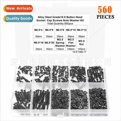 560pcs M2.5 black alloy steel 10.9 high sngth pan head socke