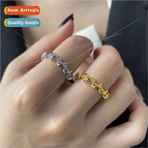 Irregular winding lines ring female simple ins fashion commu