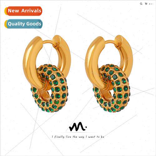 Europe new fashion retro tanium steel gold-plated diamonds r