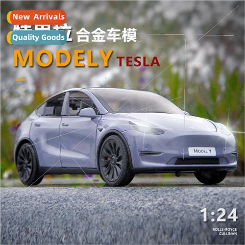 1:24 simulation Tesla modelY model alloy car model open door