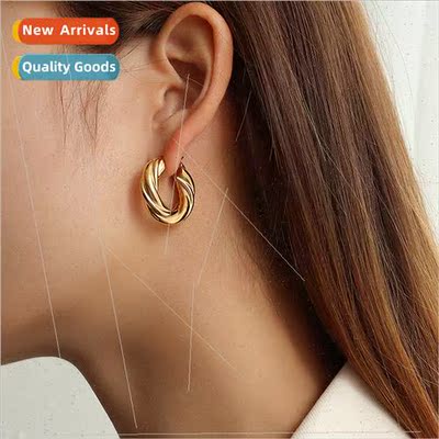 Europe texture shaped diy earrings tanium steel plated color