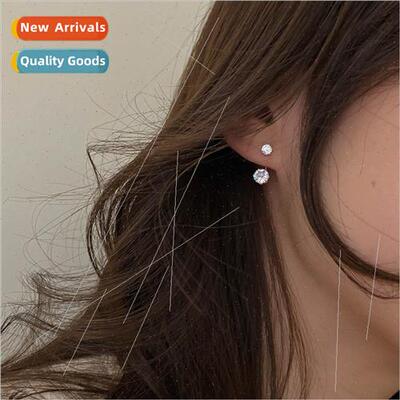 Female sweet zirconia earrings wh a two wear super shiny bri