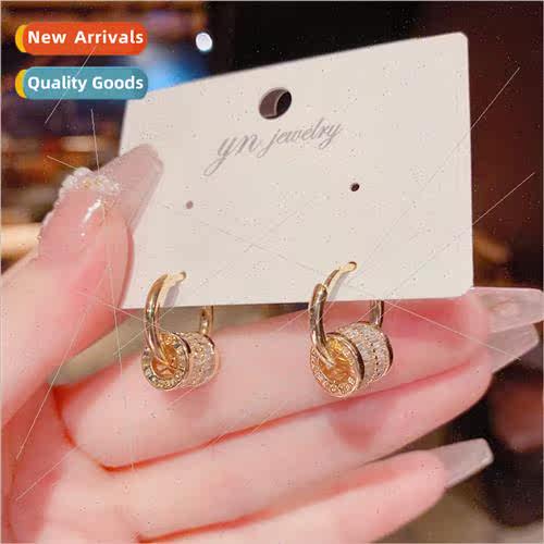2021 fall winter new fashion zirconia circle earrings earrin