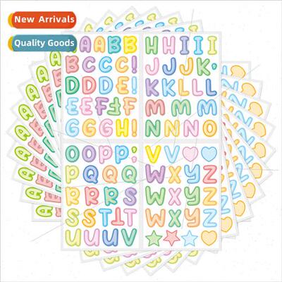 Children cartoon colorful English letters stickers diy water