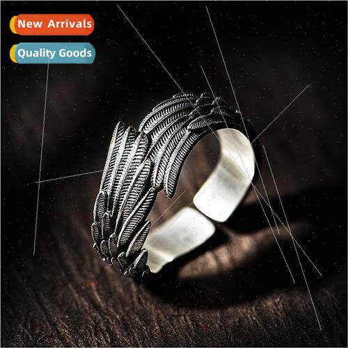 Angel Wings Ring Men che Vintage Aged ngles Ring Open High S