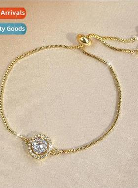 Gold Round Zirconia Bracelet Girl String BFF Bracelet che De