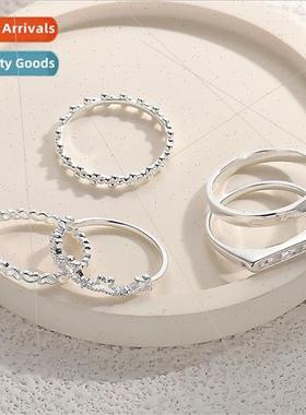 ring solid closed s999 silver ring women niche 2023 new fing