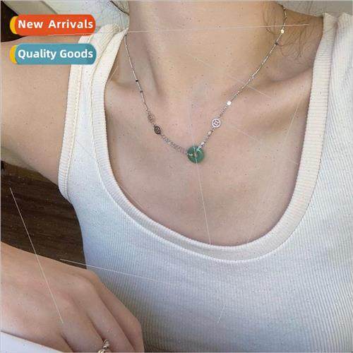 Acacia New Chinese Peace Buckle Necklace Women Summer Crysta