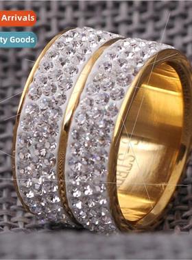 Europe mple 12MM Stainless Steel Double Row Diamond Set Hund