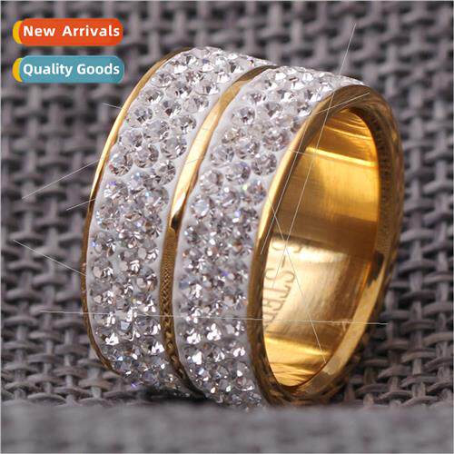 Europe mple 12MM Stainless Steel Double Row Diamond Set Hund