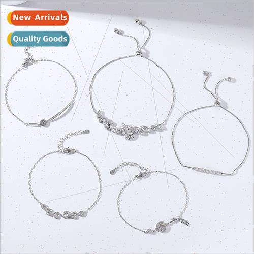 Through body silver wh zirconium geometric stch bracelet fem