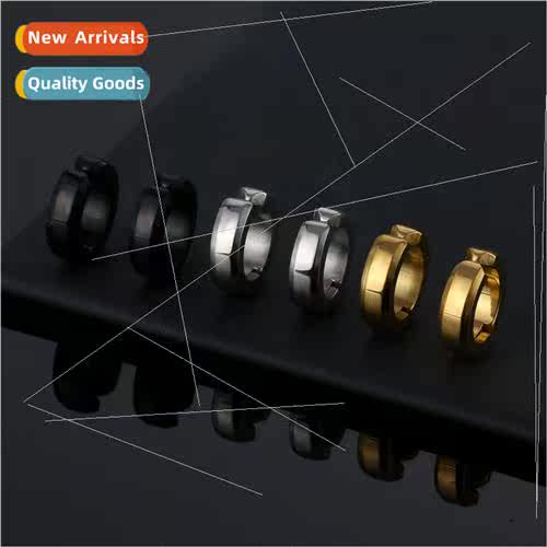 Tanium steel male whout ear holes ear clip punk fashion men