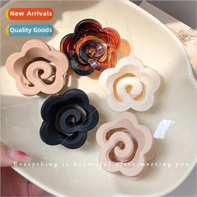 Elegant French flowers grasp clip frosted texture hair grip