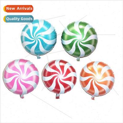 18 inch round pinwheel lollipop aluminum foil balloon childr
