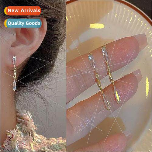 925 silver needle Korea fashion water drop earrings wind 202