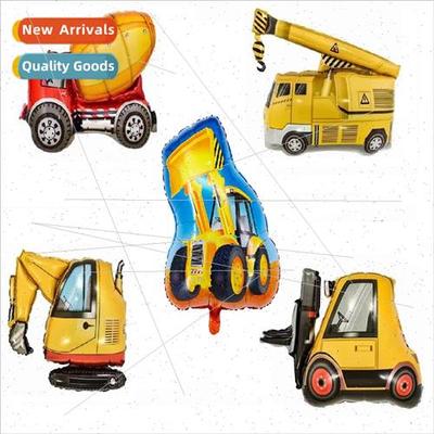 Cartoon engineering car modeling crane excavator klift cemen