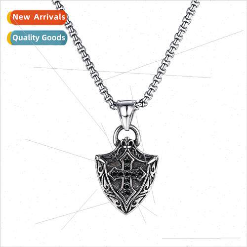 Europe Vintage Hundred Viking Shield Cross Titanium Steel Ne