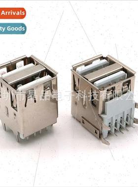 Dual Layer AF 90 Degree Bend Pin USB2.0 Female Dual USB Char
