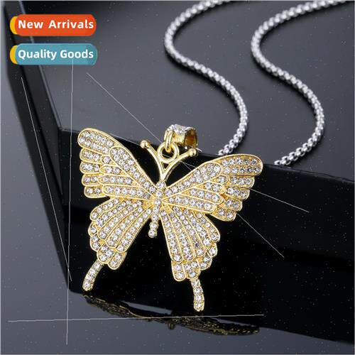 Europe Butterfly Necklace ngle Layer Necklace Claw Chain Tan
