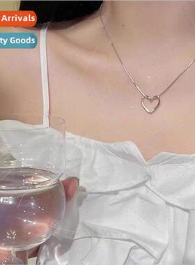 Skeleton heart pendant necklace female summer ins hip-hop sp