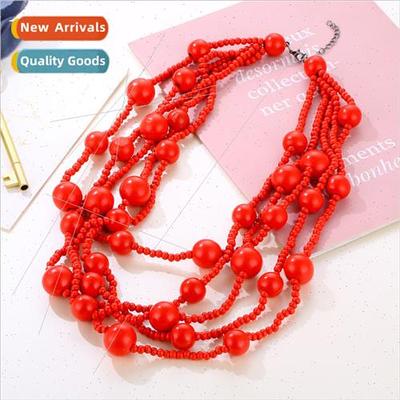 new african necklaces multilayered handwoven beaded multilay