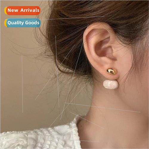 New 2023 French retro two wear bean earrings small simple ea