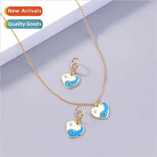 Minimalist niche love drop oil irregular collarbone chain ea