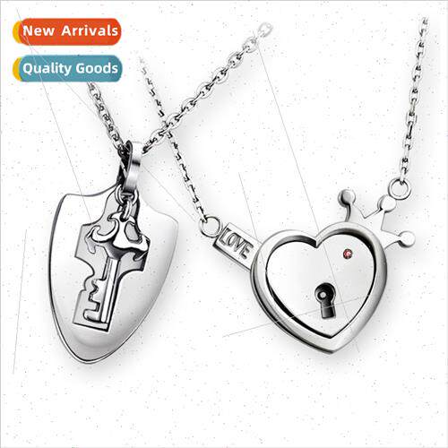Tanium Couple Necklace Key Lock Necklace Set Couple Necklace