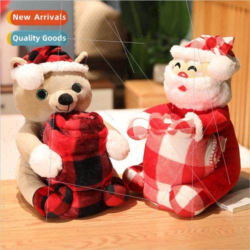 New Christmas doll cuddle blanket gift Santa Claus elk snowm