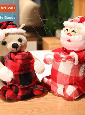New Christmas doll cuddle blanket gift Santa Claus elk snowm
