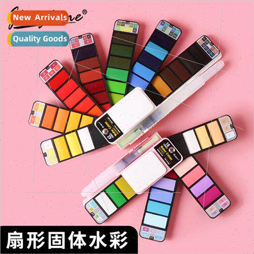 Fan Solid Watercolor Paint Set Nail Art Portable Watercolor