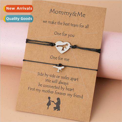 Mother Day Paper Card Jewelry Stainless Steel Skeleton Dinos