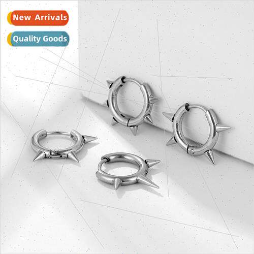 Punk rivets ear jewelry tide male earrings stainless steel s
