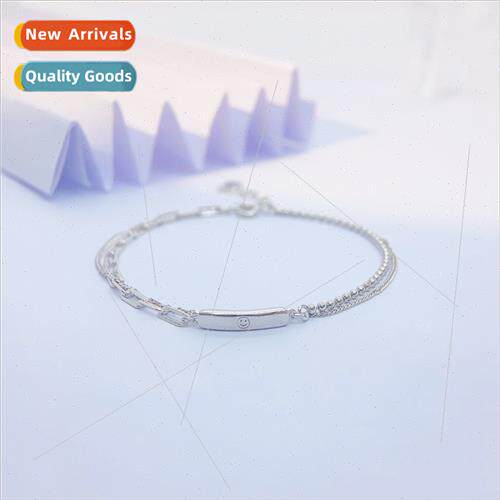 Korea s925 silver smiley bracelet girls niche hundred exquis