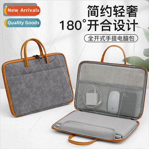 Leather full open laptop bag适用Apple laptop mac13 inch huaw