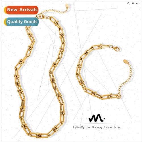 hip-hop nd fashion U-shaped horseshoe buckle necklace funky