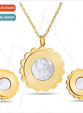 Europe simple hundred wh tanium steel round gold necklace si