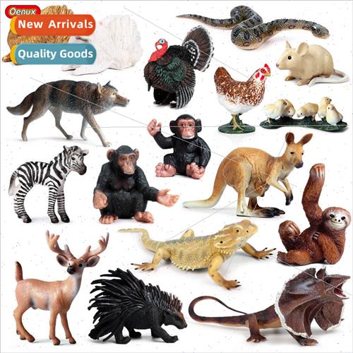 Animal toys wild mini animal model lion tiger elephant panda