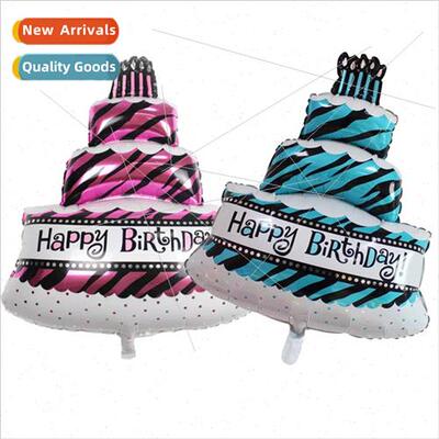 Large Three-layer Cake Candle Birthday Aluminum Film Balloon